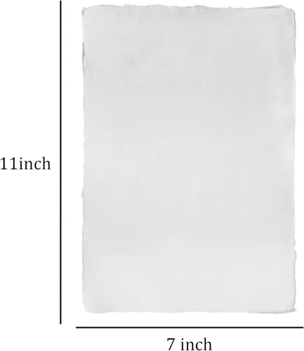 Miniatura 3 de Papel de borde Deckle hecho a mano de 11 x 7 pulgadas, papel de algodón reciclado de 200 GSM, paquete de 25 hojas, perfecto para acuarela, dibujo