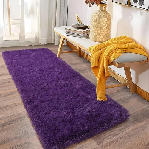 Miniatura 26 de Alfombras suaves para pasillos de dormitorio, nuevas, con parte inferior antideslizante mejorada, de 2 x 3, alfombra esponjosa y peluda verde