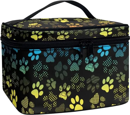 Miniatura 46 de Flashideas Bolsa de maquillaje para cosméticos Almacenamiento vertical Bolsa de maquillaje de viaje de gran capacidad, Caballo Azteca 1