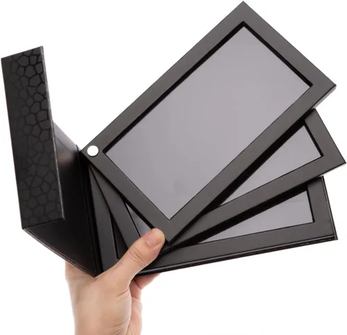 Allwon Paleta magnética de rotación de 3 capas 3 en 1 Caja de almacenamiento vacía de paleta de maquillaje para sombra de ojos, lápiz labial, rubor