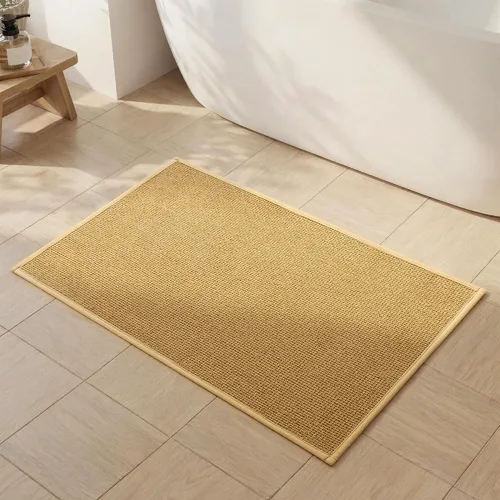 Miniatura 10 de YIHOUSE Juego de 2 tapetes de baño, color beige, ultrafino, absorbente, antideslizante, para baño, lavable, ducha, lavabo, lavandería
