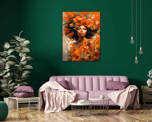 Miniatura 278 de Arte de pared afroamericano, decoración de rey y reina bailarín negro para sala de estar, arte de pareja de amor negro para dormitorio, lienzo
