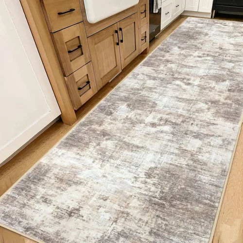 Miniatura 1213 de IOHOUZE Alfombra abstracta lavable de 3 x 12 pies para pasillos, antideslizante para cocina, camino de entrada de lana sintética para interiores