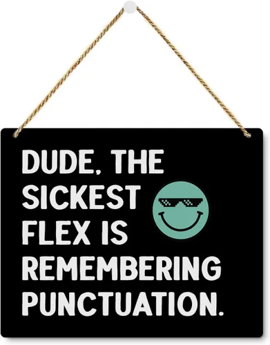 Miniatura 10 de MIOOKISS Decoración de aula de matemáticas inglesas, regalos geniales para profesores de inglés masculinos y mujeres, decoración retro para colgar