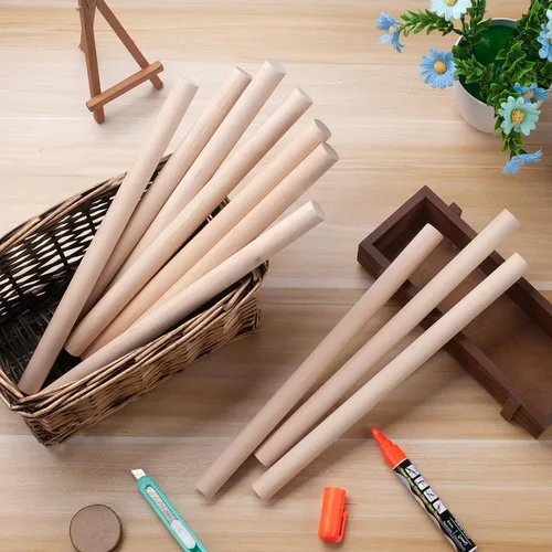 Miniatura 7 de ONUPGO 15 varillas de madera dura de 1/2 x 15 pulgadas, palos de madera redonda natural sin terminar, superficie lisa recta sin rebabas