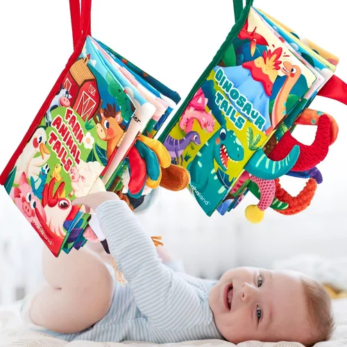Miniatura 12 de hahaland Juguetes para bebés de 0 a 6 meses, libros arrugados para bebés, paquete de 2, tela suave, sensación al tacto, libro para bebés de 6 a 12