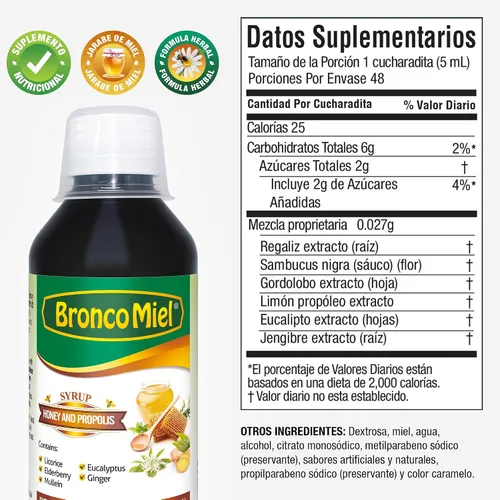 Miniatura 4 de Propóleo de miel y jarabe de flor de saúco para adultos, 8 onzas líquidas, fórmula diaria de apoyo inmunológico con Sambucus saúco, regaliz