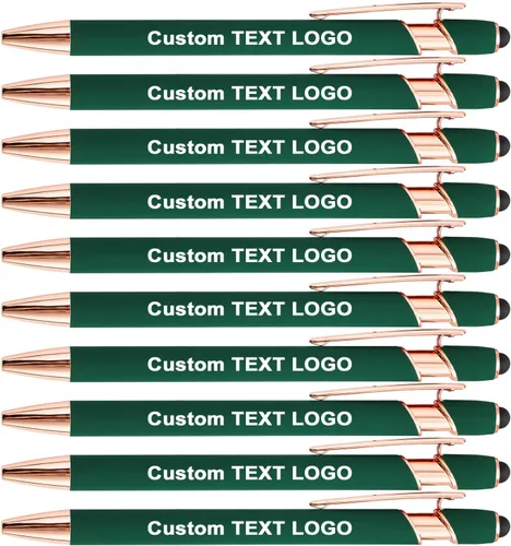 Miniatura 8 de Bolígrafos grabados personalizados a granel, personalizados con nombre/logotipo, tinta negra o azul, escritura suave para oficina, negocios, Negro