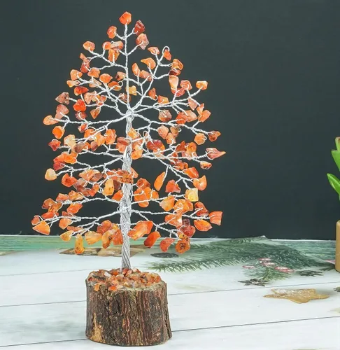 Miniatura 3 de Crocon® Bonsái de árbol de cristal curativo de cornalina, decoración de escritorio para mujer, decoración de habitación y oficina, regalo