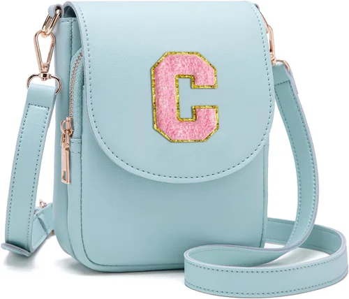 Miniatura 106 de Viverte Bolso Cruzado para Niñas Adolescentes Pequeñas, Bolso Inicial para Celular, Pequeña Cartera para Niños Pequeños, Bolso de Cuero con Tres
