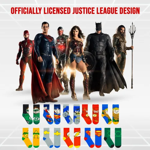 Miniatura 3 de DC Comics Calcetines para niños, paquete de 10 calcetines para niños, calcetines para niños pequeños con The Batman, Superman, Wonder Woman y Flash