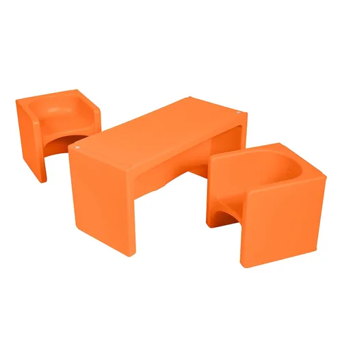 Miniatura 13 de ECR4Kids juego de mesa Tri-Me y silla Cube, muebles multiusos, verde Hunter, 3 piezas Verde cazador