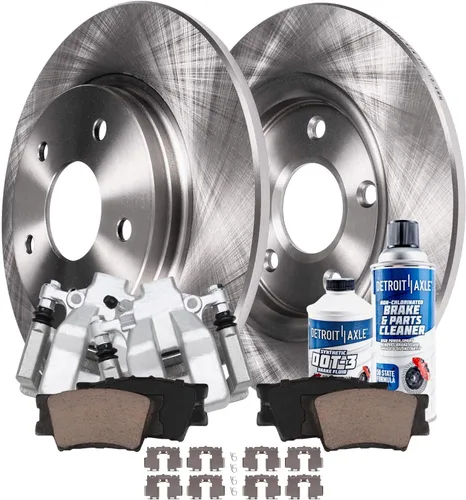 Miniatura 12 de Detroit Axle - Rotores de freno para Jeep Compass 2015-2022 Renegade 2016-2022 Fiat 500X 2016-2022, 2018, 2019, 2020, 2021. Reemplazo de rotores