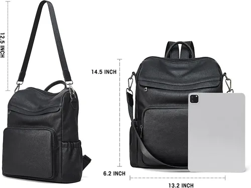 Miniatura 6 de Backpack Purse for Women Leather Convertible Travel Backpack Fashion Designer Large Shoulder Bags