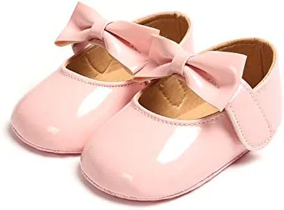 Miniatura 7 de Zapatos planos Mary Jane para bebés y niñas con lazo y flores, vestido de princesa, para boda, zapatos de ballet antideslizantes para niños pequeños