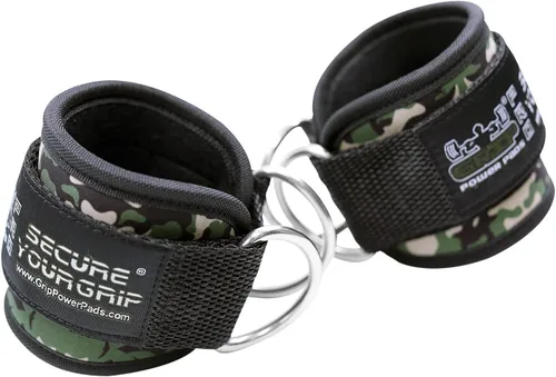 Miniatura 9 de Correas de tobillo para máquinas de cable con doble anillo en D, puños de neopreno premium ajustables para mejorar piernas, abdominales y glúteos