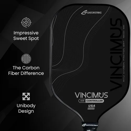 Miniatura 2 de GATORSTRIKE Vincimus Air Controller T600 - Paleta de pickleball T600 de fibra de carbono con núcleo de panal de polipropileno mejorado de 0.630 in