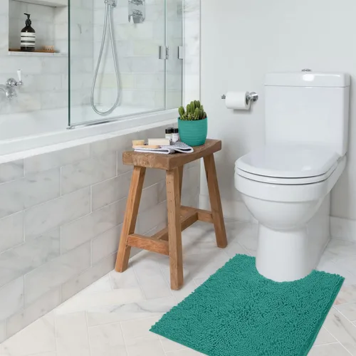 Miniatura 158 de LuxUrux Tapete de microfibra afelpada, de felpilla extrasuave, pelo largo de 1 pulgada, muy absorbente, para baño o ducha, lavar y secar a máquina