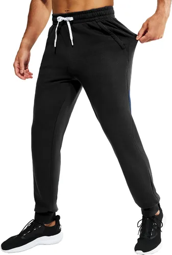 Miniatura 5 de MIER Men's Cotton Joggers Athletic Sweatpants for Gym Workout Active Lounge Jersey Track Pants with Pockets, Elastic Waist