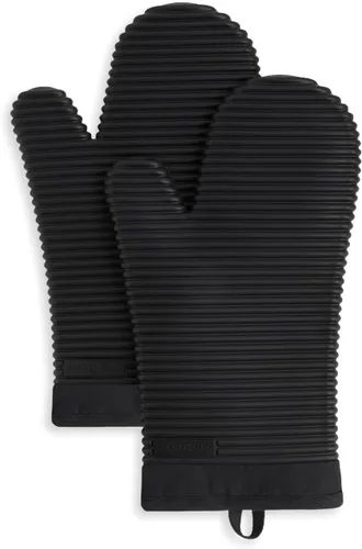 Miniatura 22 de KITCHENAID Juego de 2 guantes de horno de silicona suave acanalados, 7.5 x 13 pulgadas, color pistacho