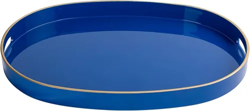 Miniatura 11 de MAONAME - Bandejas de servir azules con asas, bandeja decorativa ovalada para mesa de café, juego de bandejas anidadas de 2, bandeja de tocador