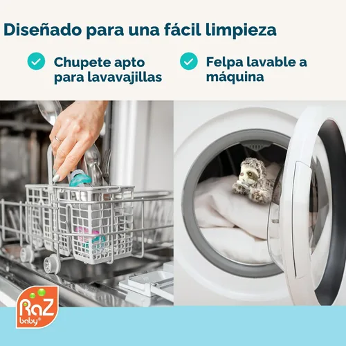 Miniatura 7 de RaZbaby JollyPop - Chupete con chupete desmontable para bebé, RaZbuddy para todas las edades, 100% silicona de grado médico fabricado en Estados