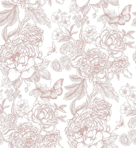 Miniatura 17 de Safiyya Papel tapiz floral para despegar y pegar, papel de contacto azul y blanco, papel tapiz bohemio para dormitorio, papel de pared de peonía