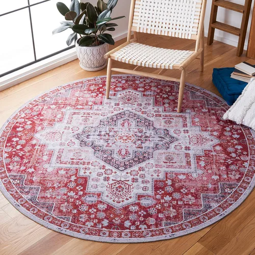 Miniatura 9 de SAFAVIEH Serapi Collection - Alfombra de pasillo, 2 x 9 pies, color marfil y óxido, no desprende pelusa, lavable a máquina y antideslizante, ideal