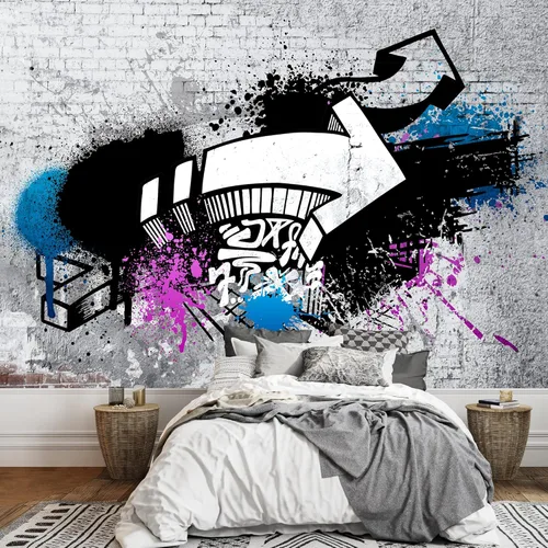 Miniatura 16 de wall26 - Patrón urbano de graffiti vectorial - Decoración de pared de arte en lienzo - 100x144 pulgadas Obra de arte - Ca96