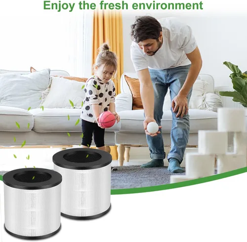 Miniatura 6 de Paquete de 2 filtros de repuesto modelo 14 para modelos MA Air Puri-Fier 14/14B/14W, 3 en 1 contiene prefiltro y carbón activado Fi-lterr