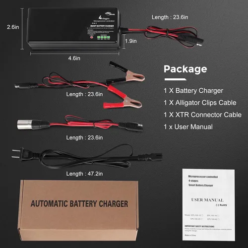 Miniatura 8 de ULTRAPOWER - Cargador de batería LiFePO4 de 14.6 V 10 A, cargador de batería inteligente para baterías LFP de 12 V y batería de plomo ácido