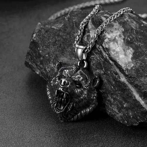 Miniatura 8 de FaithHeart Collar con colgante de pata de oso de acero inoxidable, collar escandinavo nórdico auténtico, joyería vikinga personalizada personalizada
