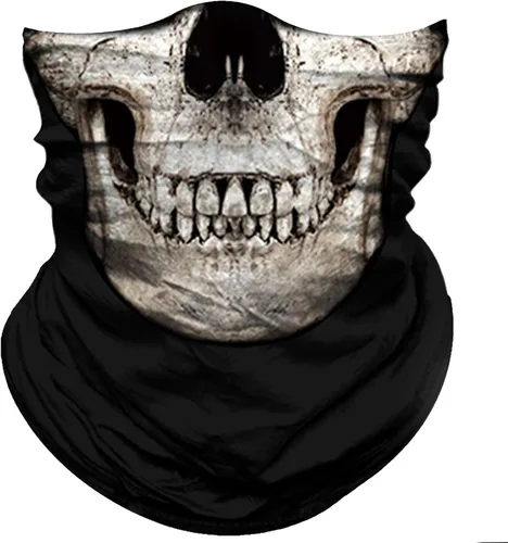 Miniatura 18 de Obacle Bandana máscara facial cuello polaina tubo máscara hombres mujeres para protección solar contra el polvo Bandera de calavera blanca y negra
