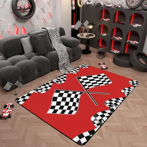 Miniatura 45 de Alfombra de Juego de Autos de Carreras para Niños, Alfombras de Juego para Niños, Alfombra de Sala de Juegos para Niños con Respaldo de Goma