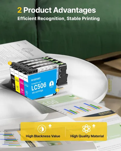 Miniatura 4 de LC506 - Cartuchos de tinta compatibles con cartuchos de tinta Brother LC506XL LC 506 XL Series funcionan para impresora Brother MFC-J4355DW