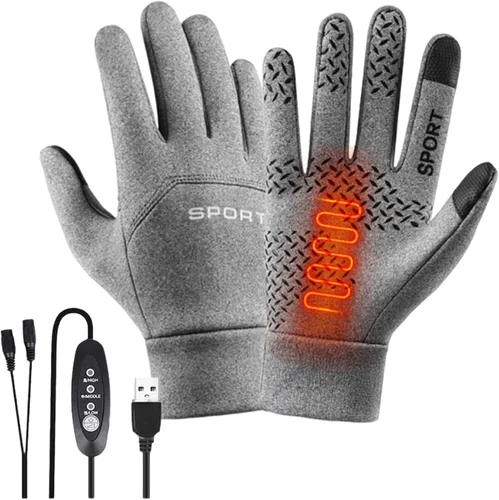 Miniatura 6 de Guantes eléctricos Ropa de mano con calefacción USB, interior de forro polar impermeable a prueba de viento Ciclismo al aire libre, deportes
