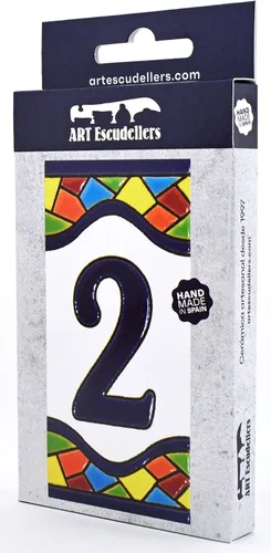 Miniatura 3 de Números de casa 4 pulgadas. Azulejos de números de casa pintados a mano para letreros, direcciones y nombres. Números de dirección para casas.