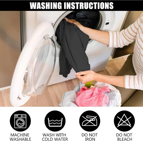 Miniatura 6 de ManMengJi Paquete de 2 manteles redondos ajustables color negro con bordes elásticos, impermeable, resistente a las manchas, para uso en exteriores