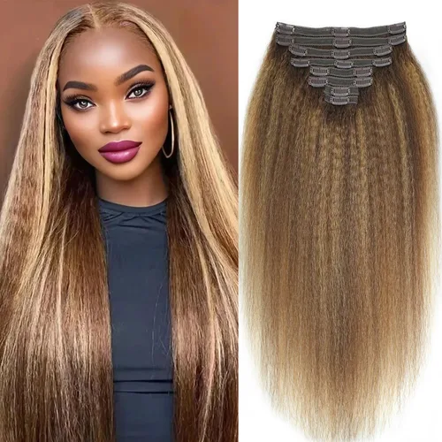 Miniatura 47 de Extensiones de cabello con clip de 12 pulgadas, rizado birmano, negro natural, extensiones de cabello con clip rizado birmano, cabello humano real