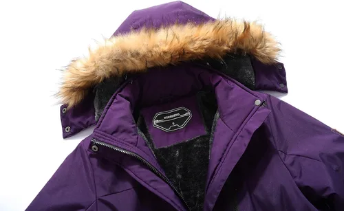 Miniatura 7 de MOERDENG Chaqueta de esquí impermeable para mujer, abrigo de nieve con capucha para invierno, chaqueta de esquí resistente al viento para mujer