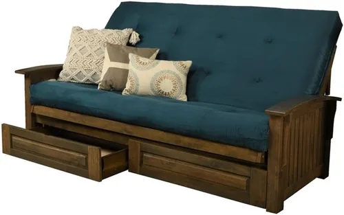 Miniatura 10 de Kodiak Furniture Washington - Marco de futón tamaño Queen con cajones de almacenamiento, marco de futón de madera con colchón incluido en color azul