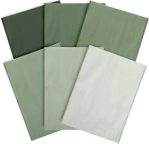 Whaline 90 hojas de papel de seda verde salvia, papel de regalo verde degradado, 13.8 x 19.7 pulgadas, colores de sauce forestal, varios pañuelos