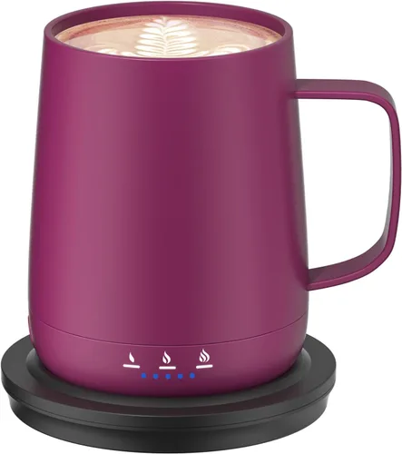 Miniatura 11 de Taza de café inteligente con autocalentamiento, taza de café de control de temperatura de 14 oz, se calienta hasta 150°F, taza de café con Azul