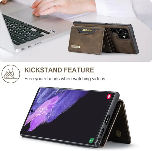 Miniatura 5 de Funda de piel desmontable 2 en 1 para Samsung Galaxy S22 Ultra 5G con bolsillo para tarjetero, fundas delgadas para teléfono de 6.8 pulgadas