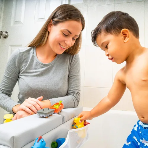 Miniatura 4 de Rodillera de Baño, Juego de Rodillera de Baño para Bebé y Almohadilla de Apoyo para Codo, Almohadilla para Arrodillarse al Bañar Bebé, Rodilleras