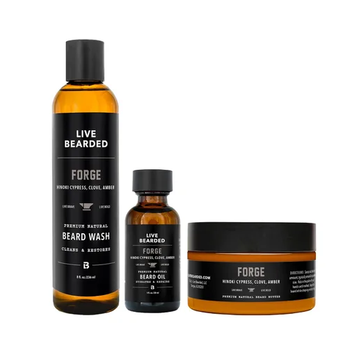 Miniatura 11 de Live Bearded Kit de aseo de barba de 3 pasos – lavado, aceite y mantequilla – Fabricado en los Estados Unidos – Ingredientes totalmente naturales