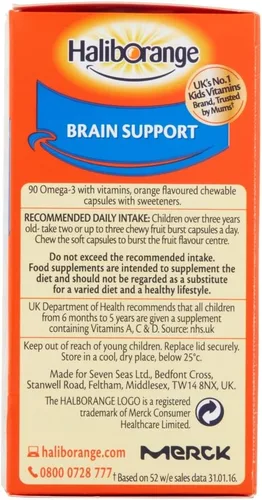 Miniatura 8 de Haliborange Omega-3 para niños con vitaminas 90 cápsulas masticables de naranja