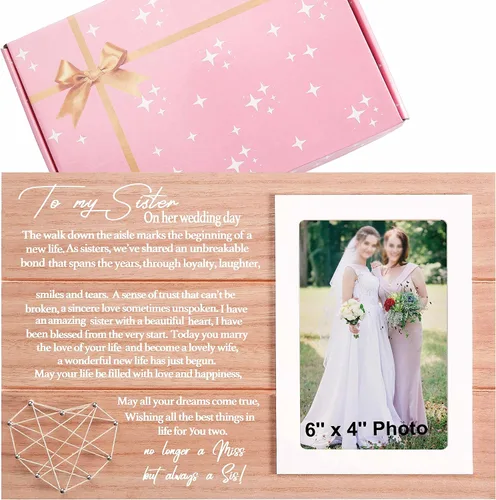 Miniatura 17 de Regalo de marco de fotos de boda para dama de honor de la novia, despedida de soltera, ducha nupcial para mejores amigas, hermana, mejor amiga - "Él