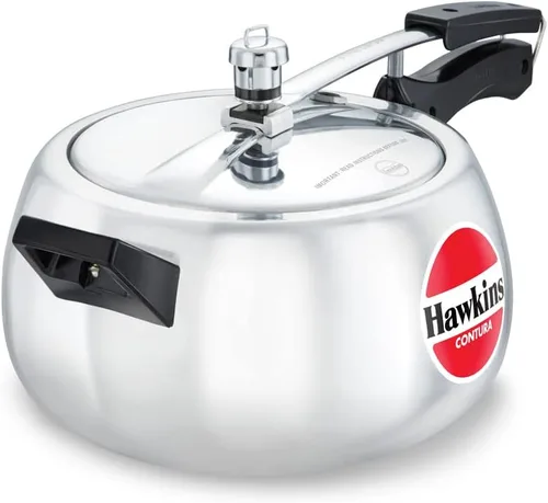 Hawkins Olla a presión Contura de 5 litros, cocina de tapa interior Handi, plata (HC50), aluminio