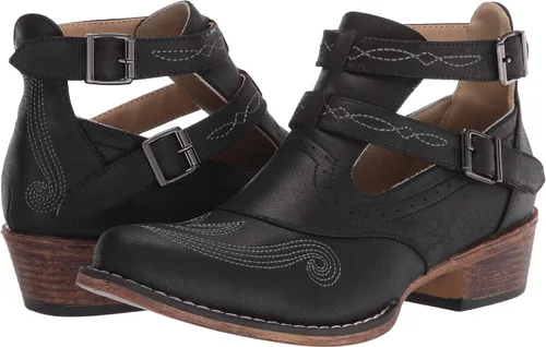 Miniatura 7 de ROPER Willa Bordado Snip Toe Casual Botas Tobillo Tacón Bajo 1-2" - Marrón